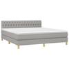 Box Spring Bed with Mattress Light Grey 180 X 200 Cm Fabric