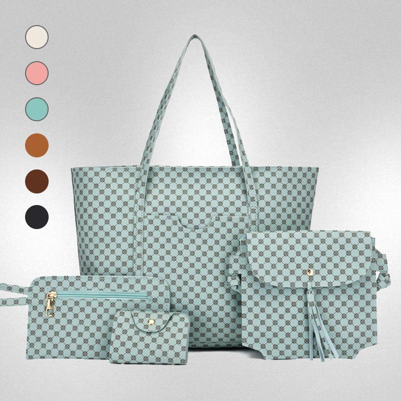 New Retro Shoulder Handbag Four-piece Mother and Child Bag Women's Printed Messenger Bag Large Capacity Bag