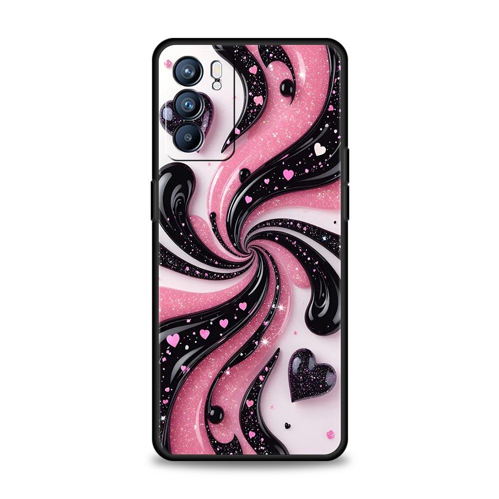 Colored Love Heart Printed Phone Case For Oppo A17 A31 A54 A57 A78 A79 A98 Find X5 X6 Reno 6 7 8 10 11 12 13 F Pro 5G Soft TPU