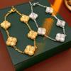 Titanium Steel Four-leaf Clover Flower Bracelet Fashionable Commuting All-match Ins Bracelet Light Luxury High-end Hand Jewelry for Women