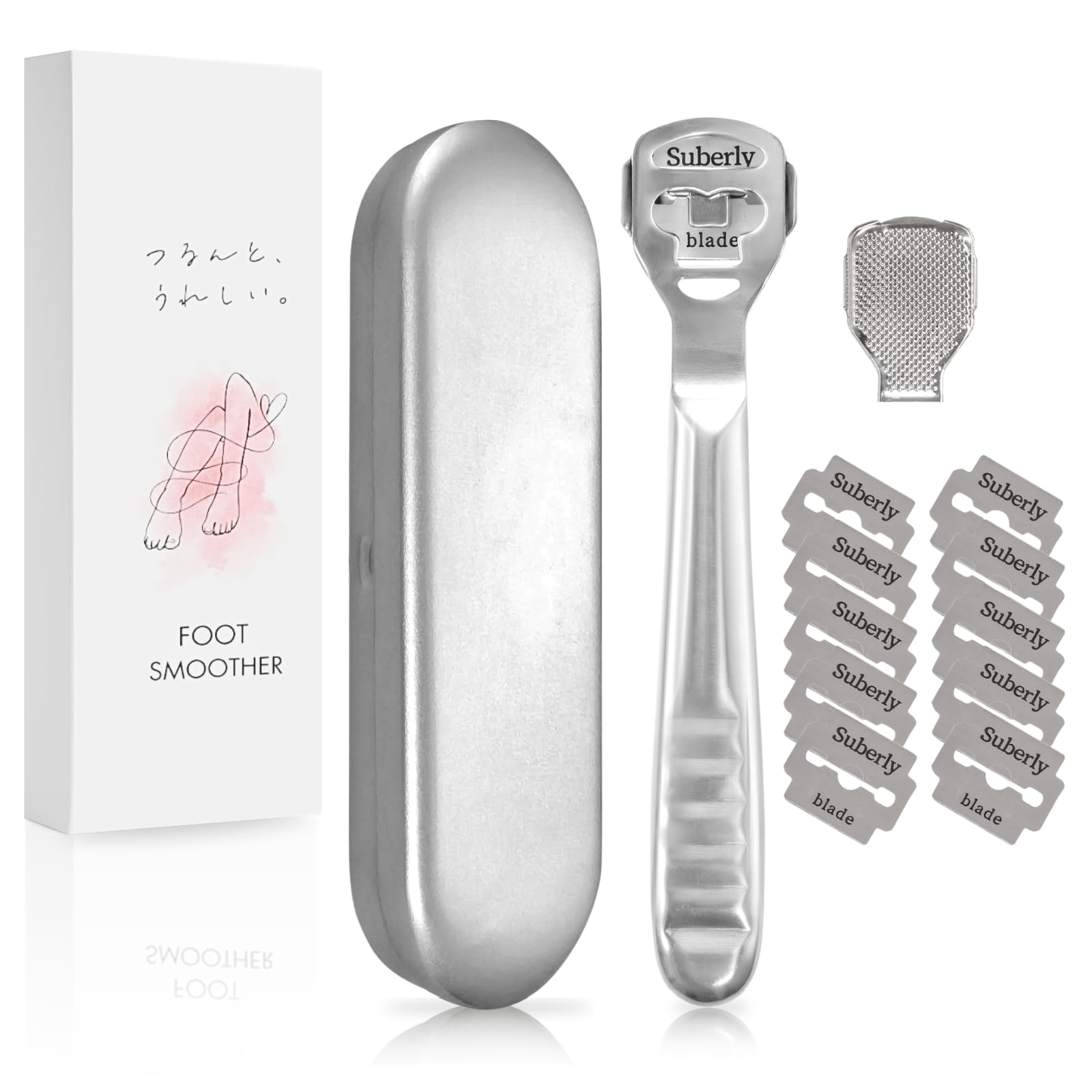 

Removes hard calluses for smooth bare Callus heel sole heel Includes dedicated case and 10 replacement feet. remover, scraper, remover, care. blades.