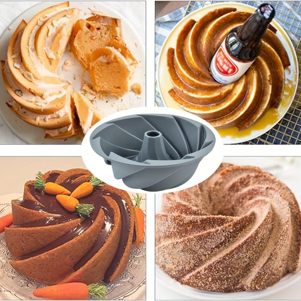 1 stück Silikon Gugelhupfform Lebensmittelqualität Antihaft-Kuchenform Zyklon-Kuchenform Silikon Chiffon-Pfanne Backform Backzubehör Küchenbedarf
