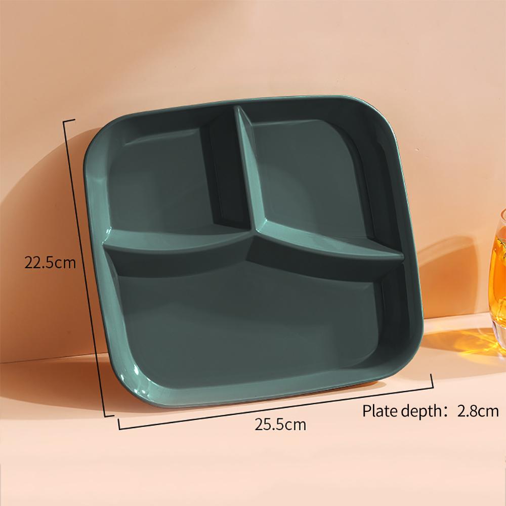 New Square Divided Dinner Plate Food Fat Reducing Plates Fruit Salad Serving Tray Kitchen Tableware Plastic Dinner Dishes Plates