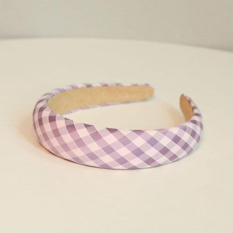 

Новый цвет клетчатый корейский ободок высокий краниальный верх высокое чувство широкий край губка клетчатый ободок зажим для волос аксессуары для волос