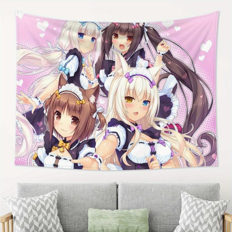VIKAMA CatS Paradise All Maid Tapestry Anime Cute CatS Background Atmosphere Ins Style Room Decoration Home Decoration