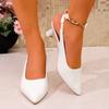 Fashion Plus Size 2025 Summer Fashion Women's Slingbacks High Heels Novelty Pointed Toe Slip On Thin Heels Pumps for Versatile New Dress