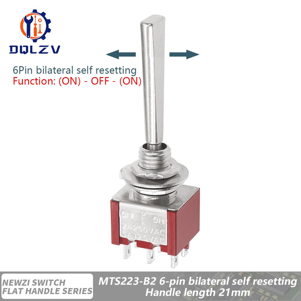 SH T80-T Series Flat Handle 6.35mm Panel Mount Mini Toggle Switch For RC Model Remote Controlller