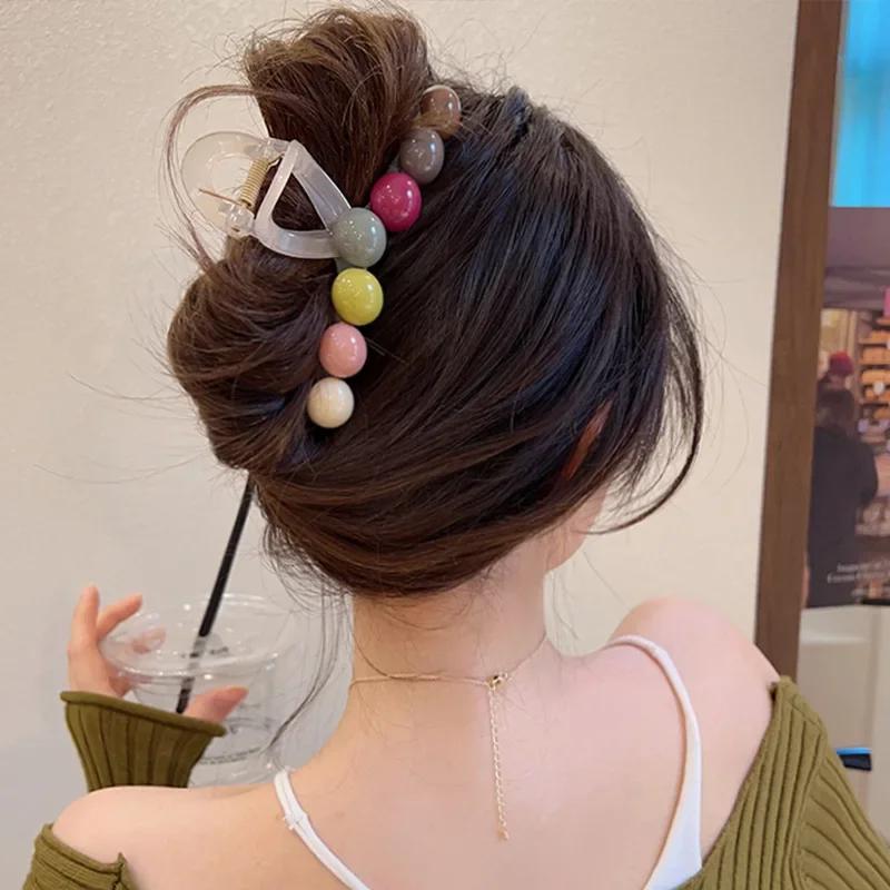 Women Hair Claw Clip Acrylic Large Size Colorful Heart Cute Hair Clips Hairpins Crab Barrettes Fashion Hair Accessories Headwear