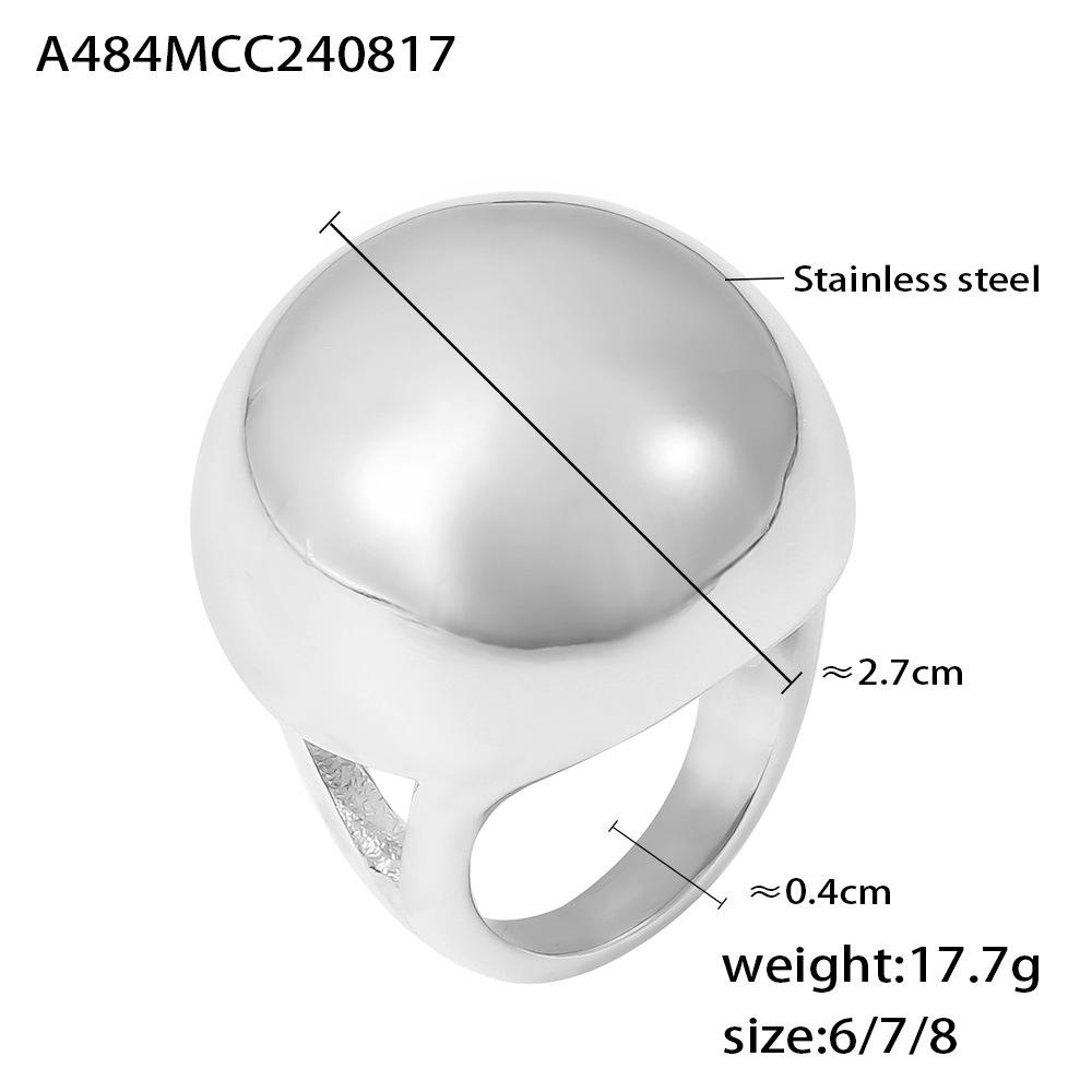 Винтажное кольцо Chubby Ball с индивидуальным преувеличенным дизайном, покрытая нержавеющей сталью 18-каратного настоящего золота, ювелирные изделия для рук No.6