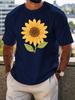 Unisexs Crew Neck T Shirt Bright Sunflower Cartoon Floral Graphic Short Sleeve Casual Cotton Nature Plant Lover Streetwear Tees