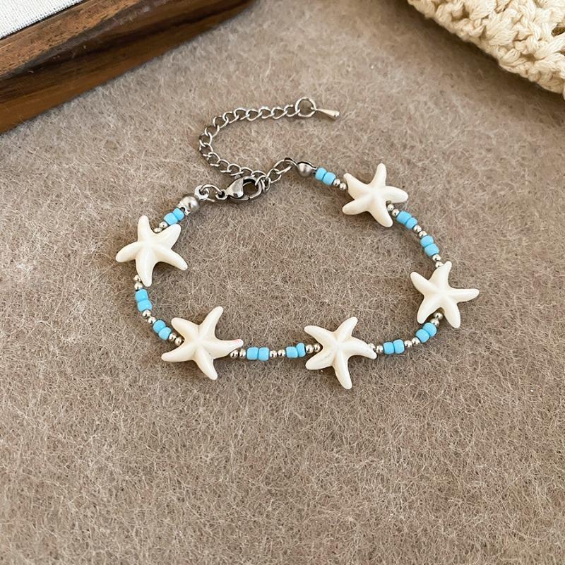 Seaside vacation shell starfish bracelet necklace light luxury niche small fresh jewelry set personalized design jewelry