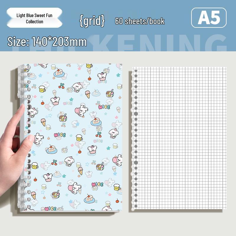 Detachable Floral Puppy B5 Binder Notebook - Comfortable and Simple