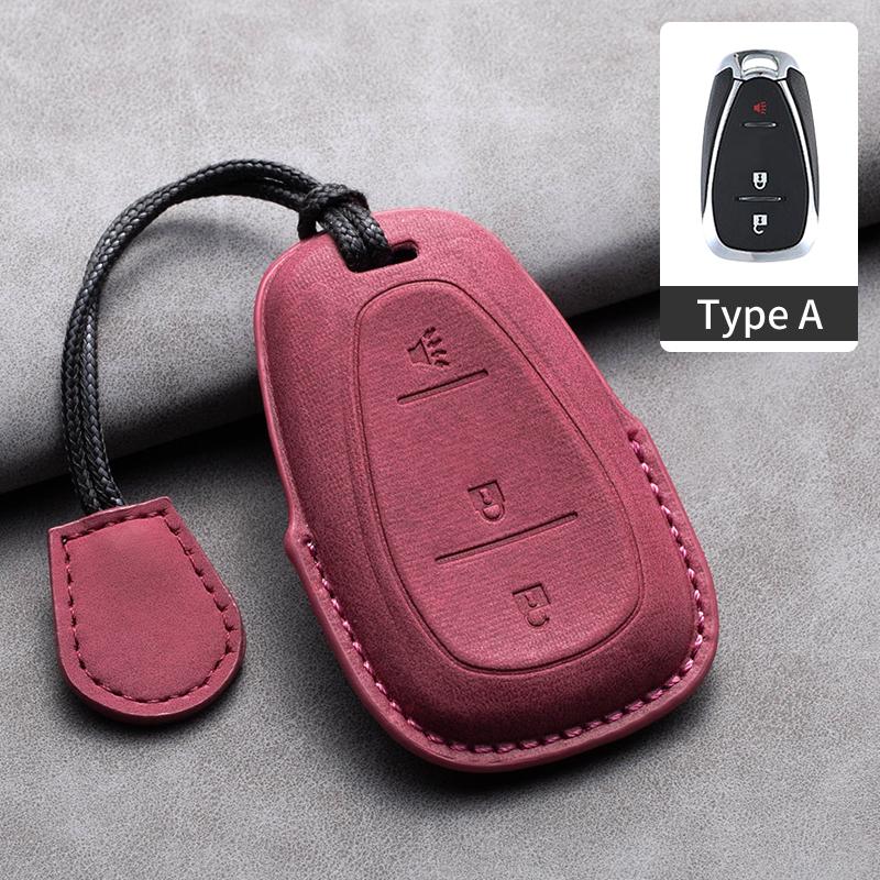 Leather Car Key Case Cover Protective Shell For Chevrolet Chevy Malibu Camaro Cruze Traverse Spark Equinox Sonic Volt Keychain