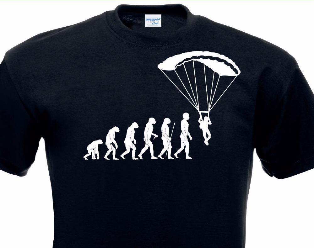 Fashion Black T Shirt Skate T Shirt Evolution Clothes Skydiver Base Jump Para Plane Airplane Hip Hop Tee Shirt Streetwear