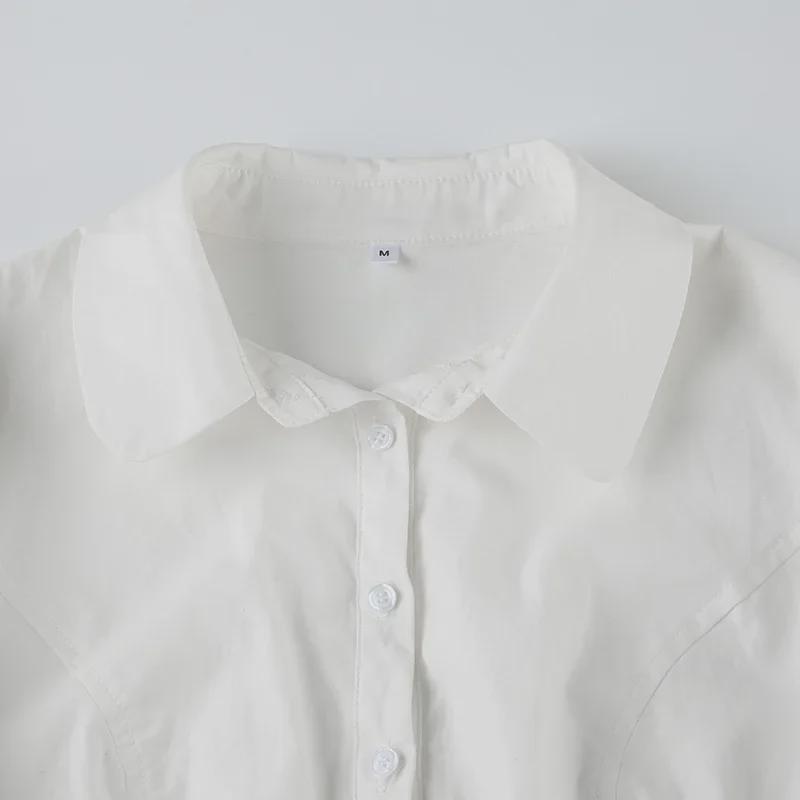 Bella's Chic Pleated Button-Down Short-Sleeve Lapel Top