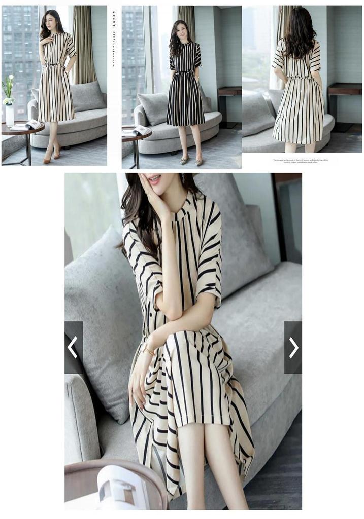 Elegante Abito Midi Estivo A Righe A Linea A Per Donna Taglie Forti Per Te Alla Moda