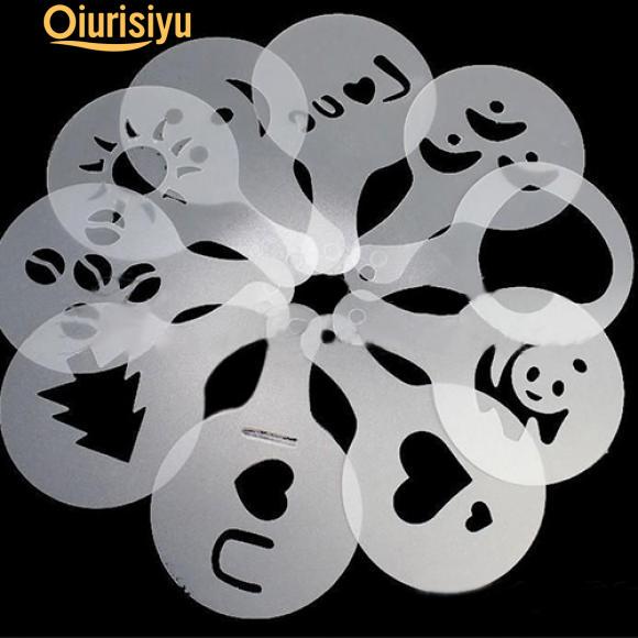 16Pcs//set CAFE Schiuma modello Barista Stencil Strumento Caffè Stampa Fiori Modello