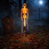 Halloween Party Decoration 3D Skeleton Solar Garden Lamp, Spooky Human Pathway Outdoor Decorations Lights, Waterproof Resin Stake Lights for Yard Lawn