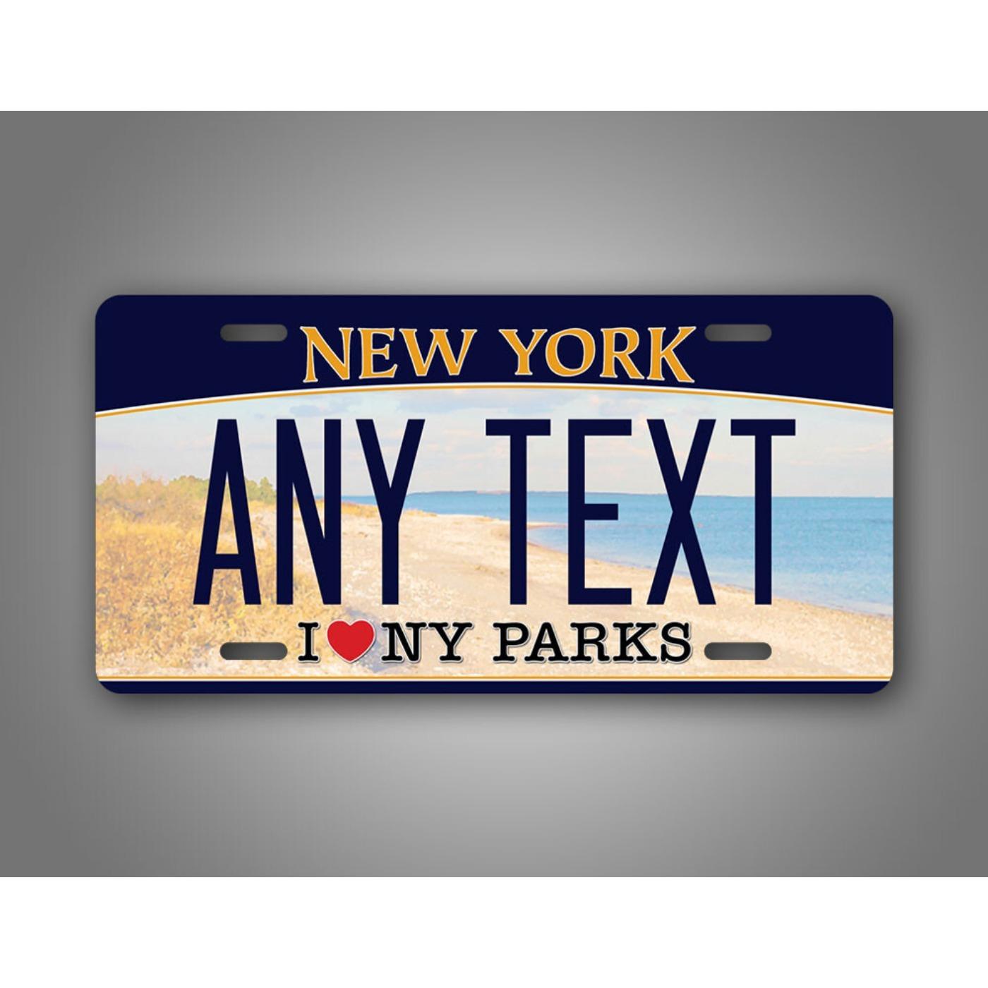 

Personalized New York License Plate Metal Tin Sign Waterproof for Car Home Garage Wall Decor жовтий