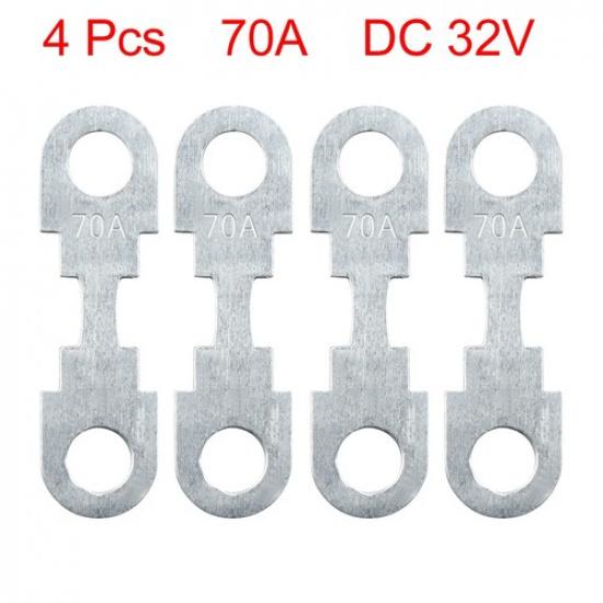 4pcs 70A Flat Fuse Strip Metal Silver Tone for Car Automotive DC 32V Universal