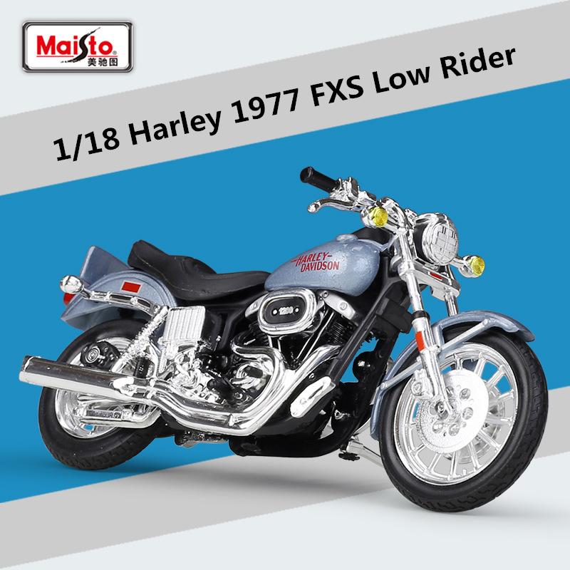 Maisto 1:18 Harley 1977 Fxs Low Rider Legierung Motorradmodell Druckguss Metall Spielzeug Motorradmodell Simulation Sammlung Kinder Geschenke blue