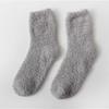 Women's Candy Color Coral Velvet Mid-Calf Socks - Thick, Warm, and Cozy for Autumn and Winter