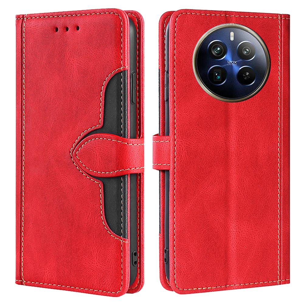 For Realme 12 Pro 5G/12 Pro+ 5G Case Skin-touch Leather Phone Cover with Wallet Stand