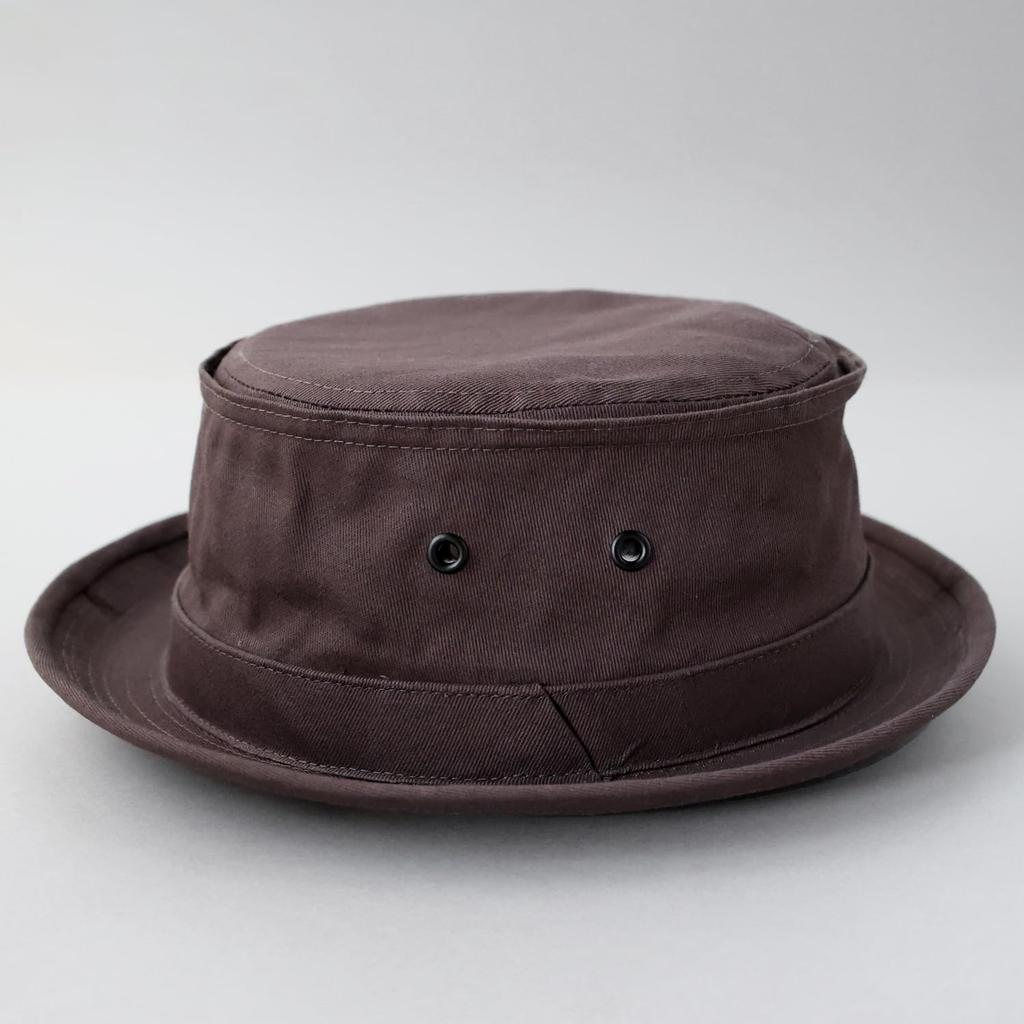 Reck Hatter Cotton Twill Pork Pie Size Twill Suitable for and All Seasons Men's Hat, L, RH-320, Brown, Spring, Summer, Fall,