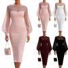 Women's Mesh Sleeve Bodycon Dress Fitted Evening Gown for Formal Events