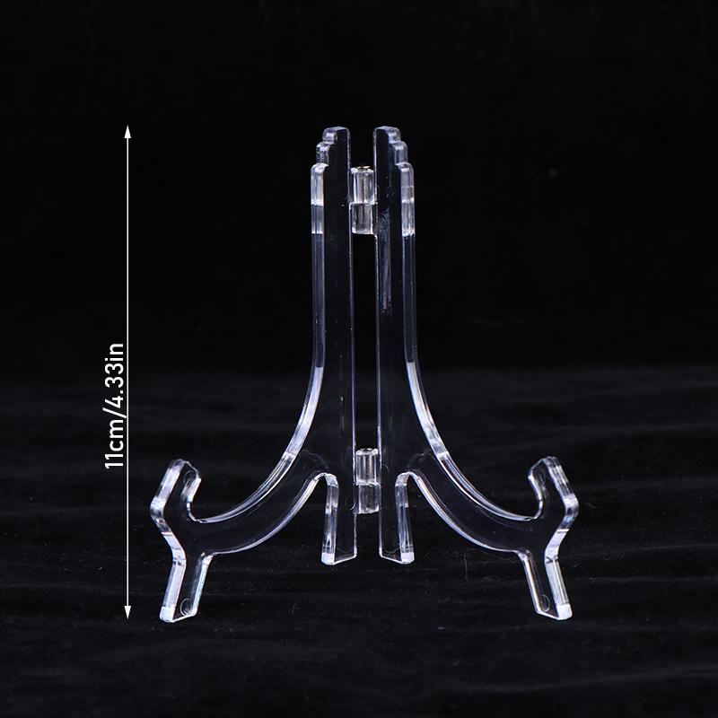 

Portable Transparent Acrylic Dish Display Stand Foldable Photo Frame Stand Plate Saucer Pottery Display Home Storage Rack 4 inch