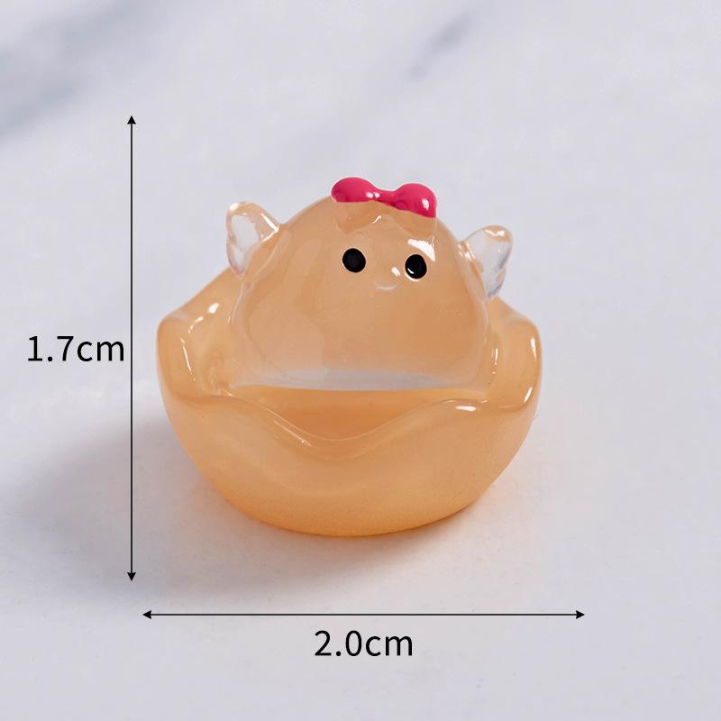 Mikrolandskap Søt Selvlysende Eggeskall Kylling Søt Kylling DIY Smykker Blindpose Tilbehør Skrivebord Bil Dekor