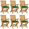 VidaXL Set of 6 Garden Chairs with Cushions, Patio Seats, Dining Chairs, Outdoor Patio Furniture, 3062561