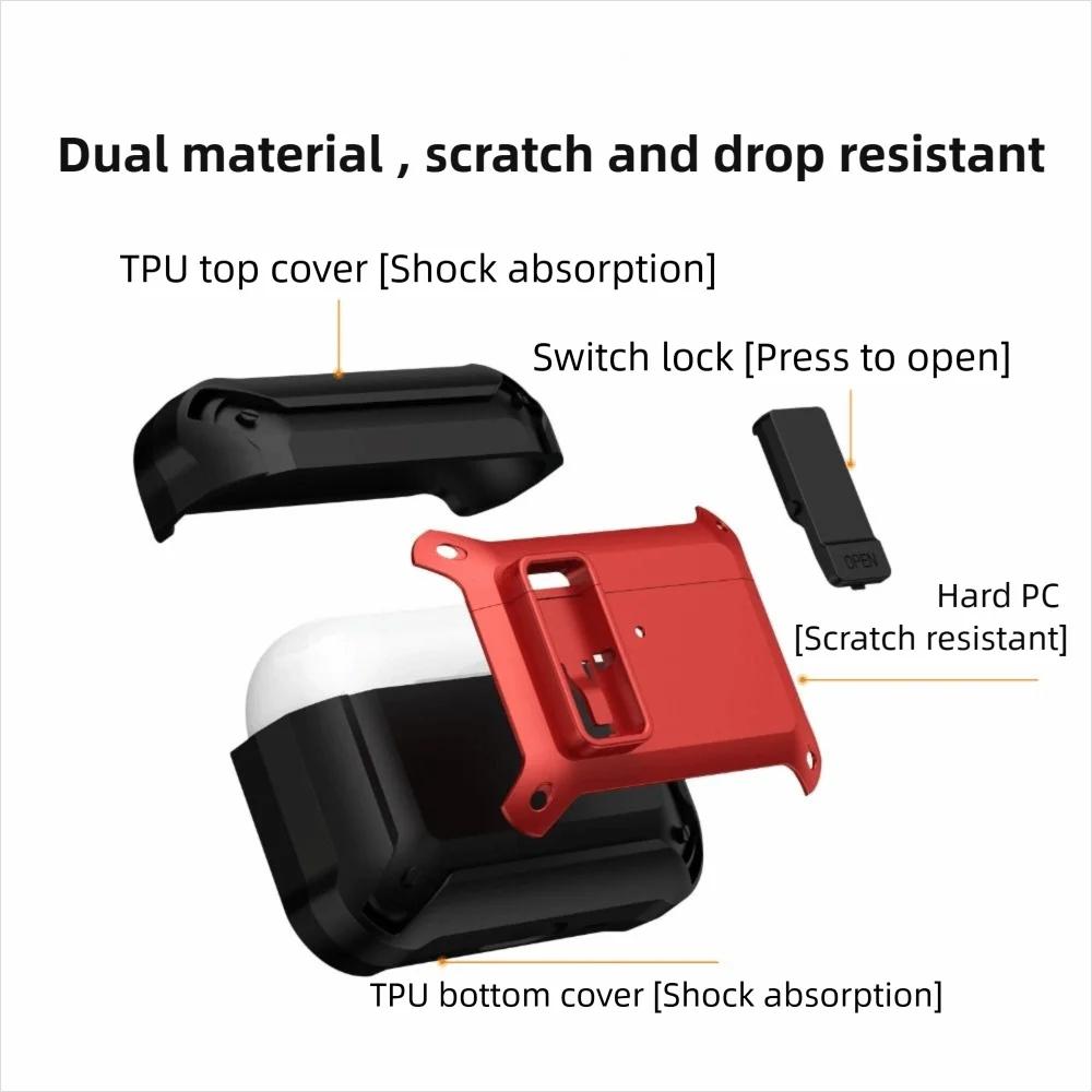For Airpods Pro 3 Security Lock Case Cover Protective Shockproof Case with Cleaner Kit Lanyard for Airpods Pro3 Case Accessories