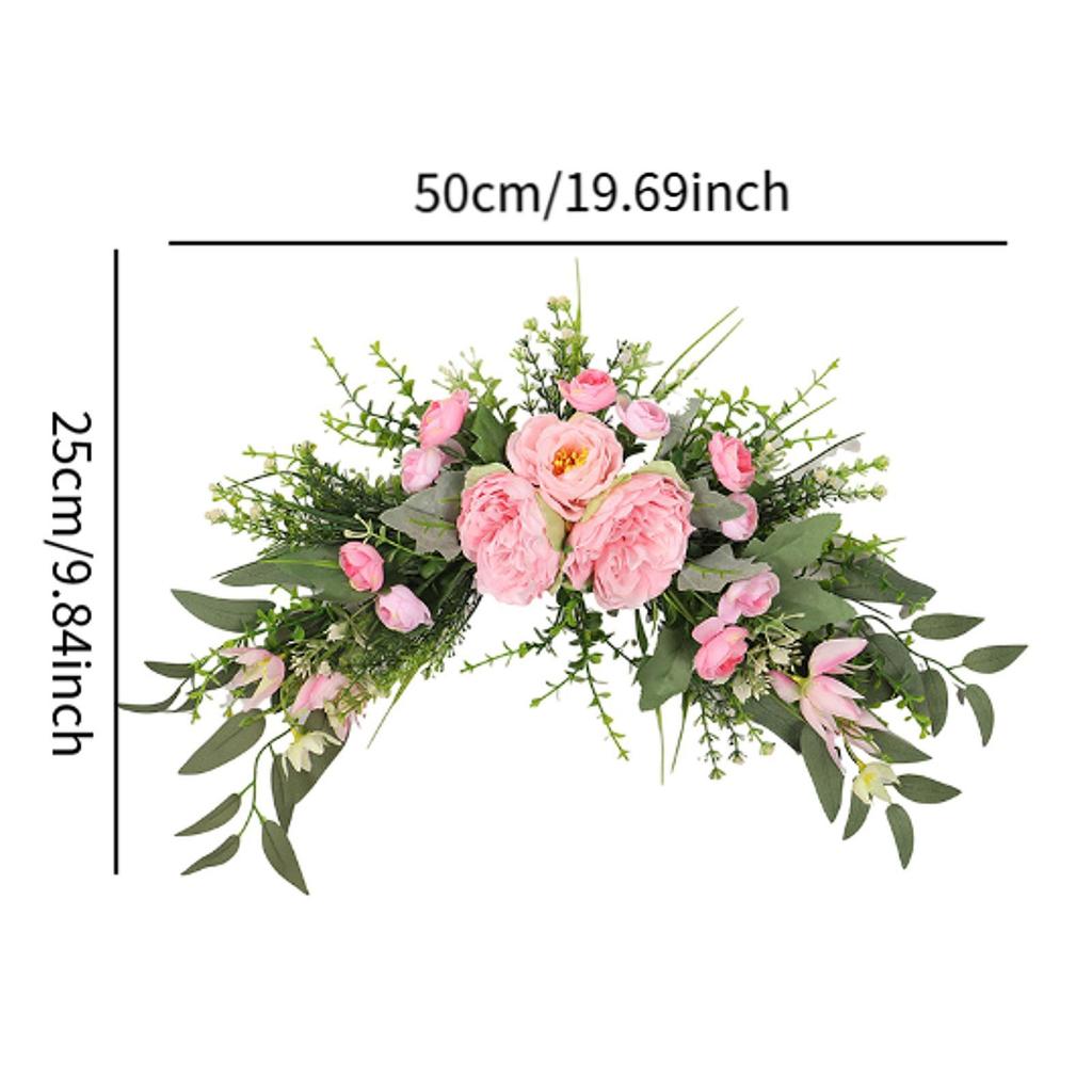 Floral Decoration Swag for Door Lintel Featuring Peony Flowers for Home Use
