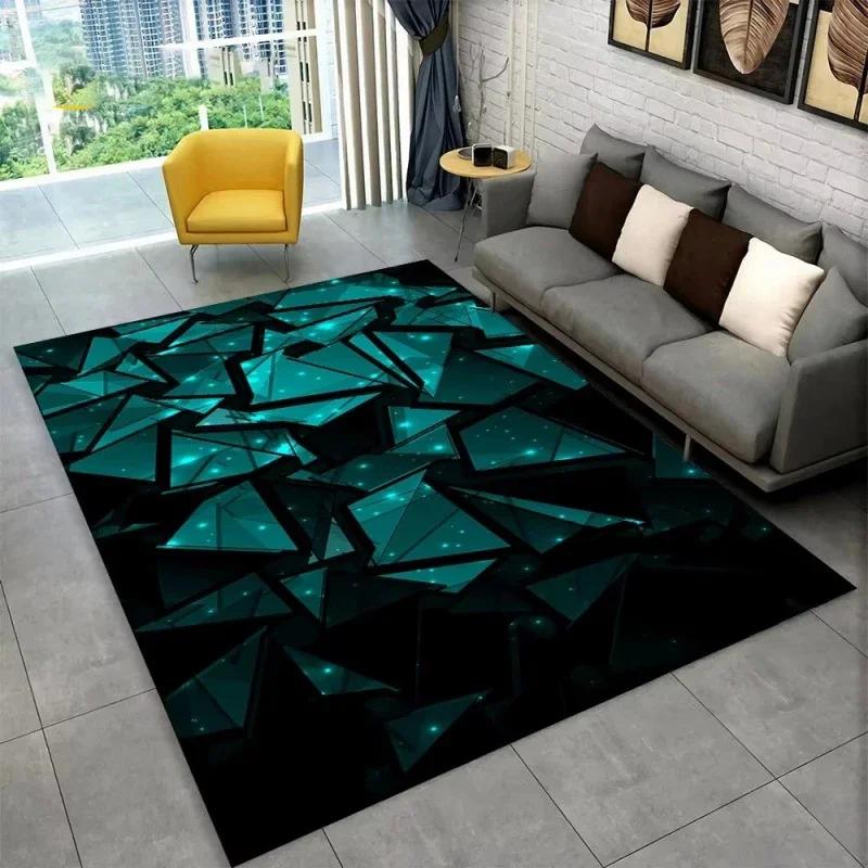 3D Geometric Illusion Area Rug Abstract Modern Carpet for Living Room Bedroom Kids Play Room Non-Slip Floor Mat