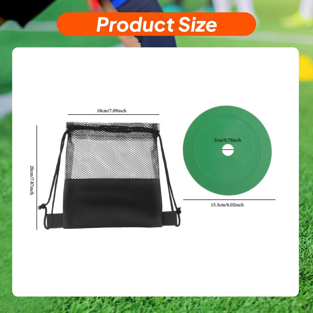 10 Flat Cone Markers for Sitting And Practicing Soccer.