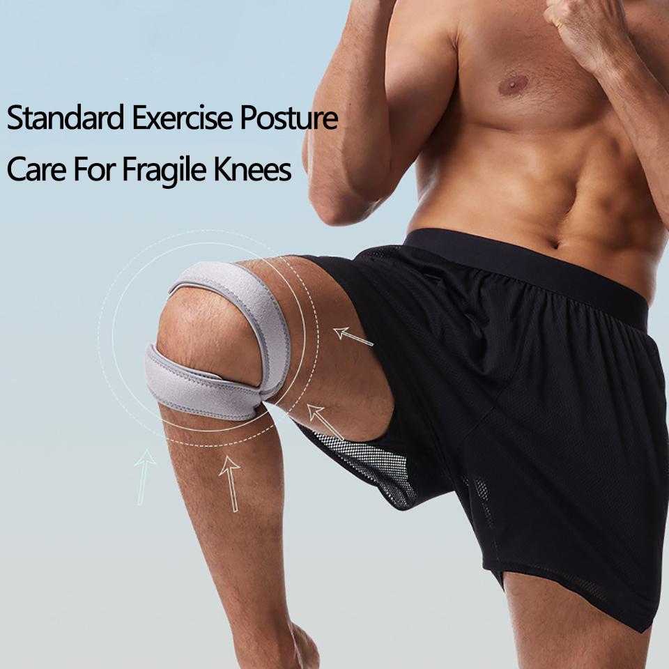 1PCS Adjustable Sports Kneepad Double Patellar Knee Patella Tendon Support Strap Brace Pad ProtectorOpen Knee Wrap Strap Band