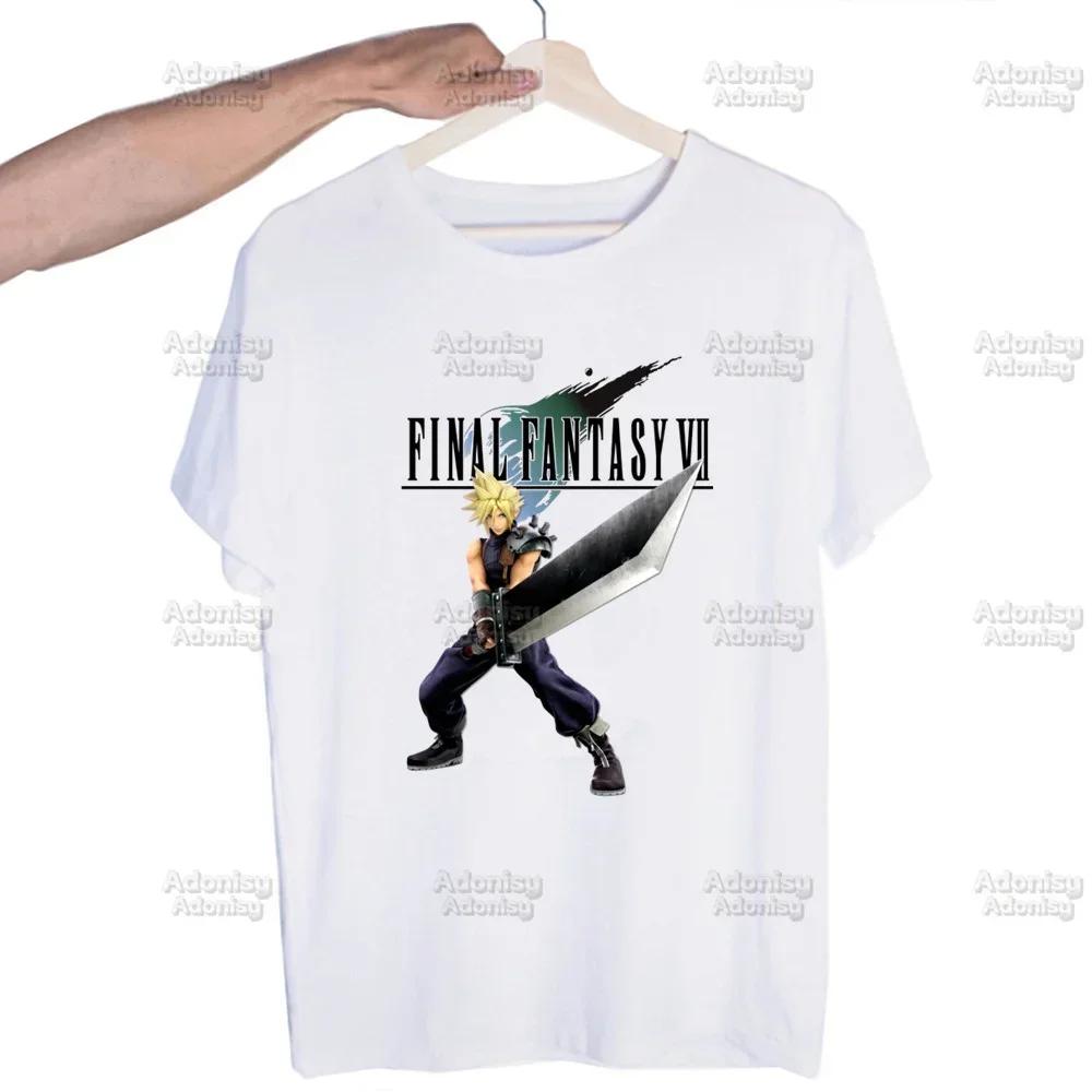 Final Fantasy 7 Fan Art Harajuku Men's Tshirt Printed Unisex Short Sleeve T-shirt Cool Cartoon Casual Male Streetwear Tops