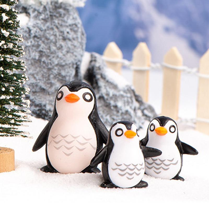 Mini Penguin Miniature Figures For Fairy Garden Gnomes Moss Terrariums Decoration Cake Topper