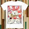 Japanese Noodles Maneki Neko Cat Ramen T Shirt Adult Unisex Men Women Retro Design Tee Vintage Top A4900