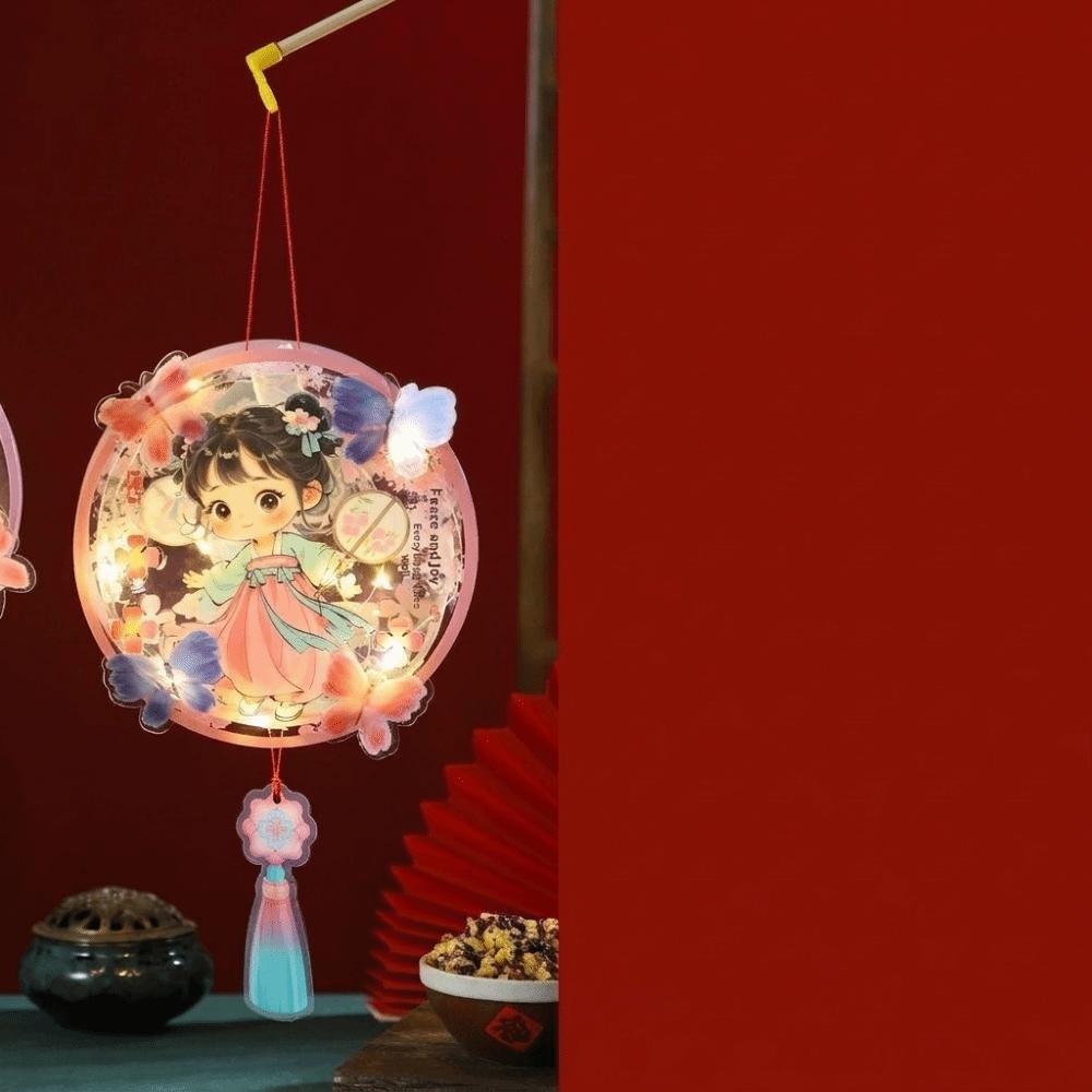 DIY Craft Kit Mid-Autumn Festival Lantern LED Glowing Cartoon Rabbit Lamp  Children