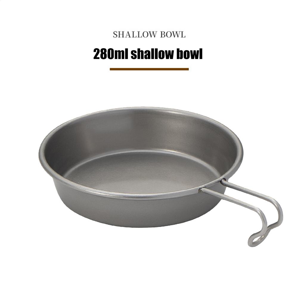 

outdoor picnic stainless steel camping plate Portable Camp Cookware Picnic Camping Pans for Cooking Dishes with Handle Dishes