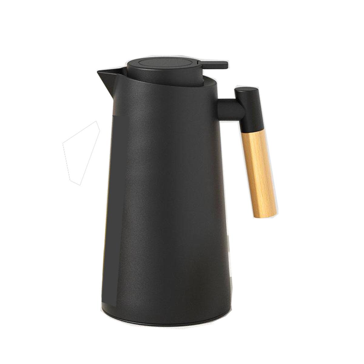 

Новый скандинавский бытовой изоляционный горшок с деревянной ручкой, стеклянный вкладыш, чайник, кофейник большой емкости, подарочная чашка, бутылка для воды чёрный