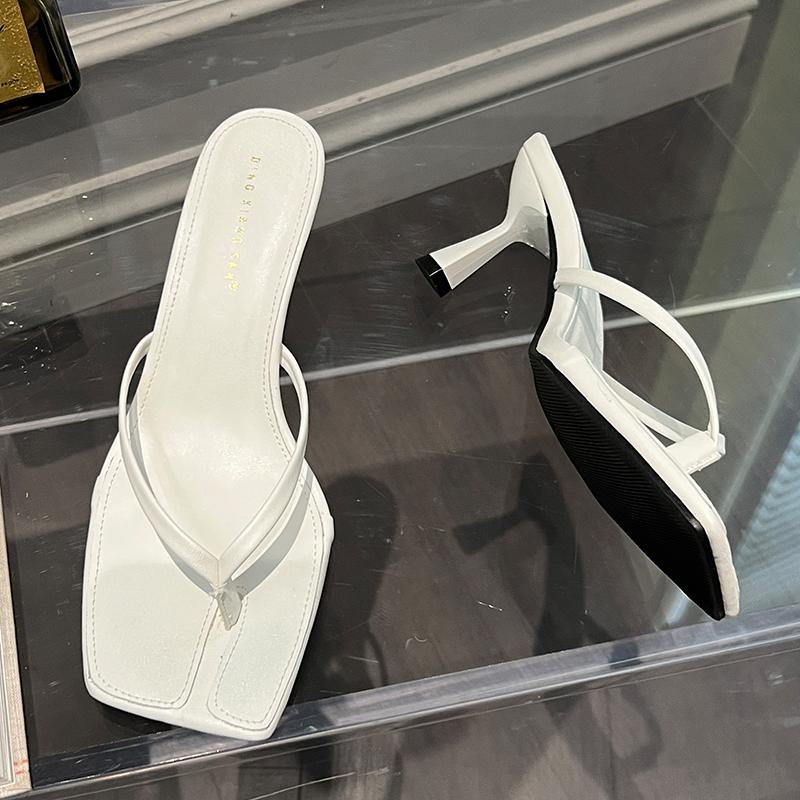 Fashion Luxury Heels Slides Shoes Golden Summer Women Flip Flops Pumps Fashion Sexy Ladies High Heels Sandals Slippers Female Shoes