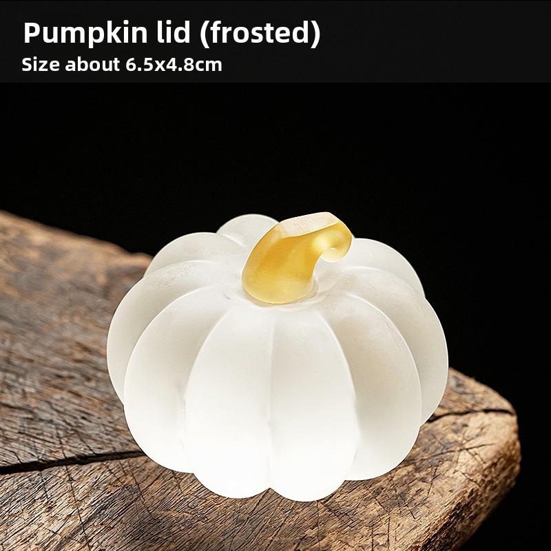 Creative Pumpkin Crystal Glass Lid Tea Pot Holder Tea Pet Decoration Japanese Sle Tea Ceremony Accories Dining Utensils