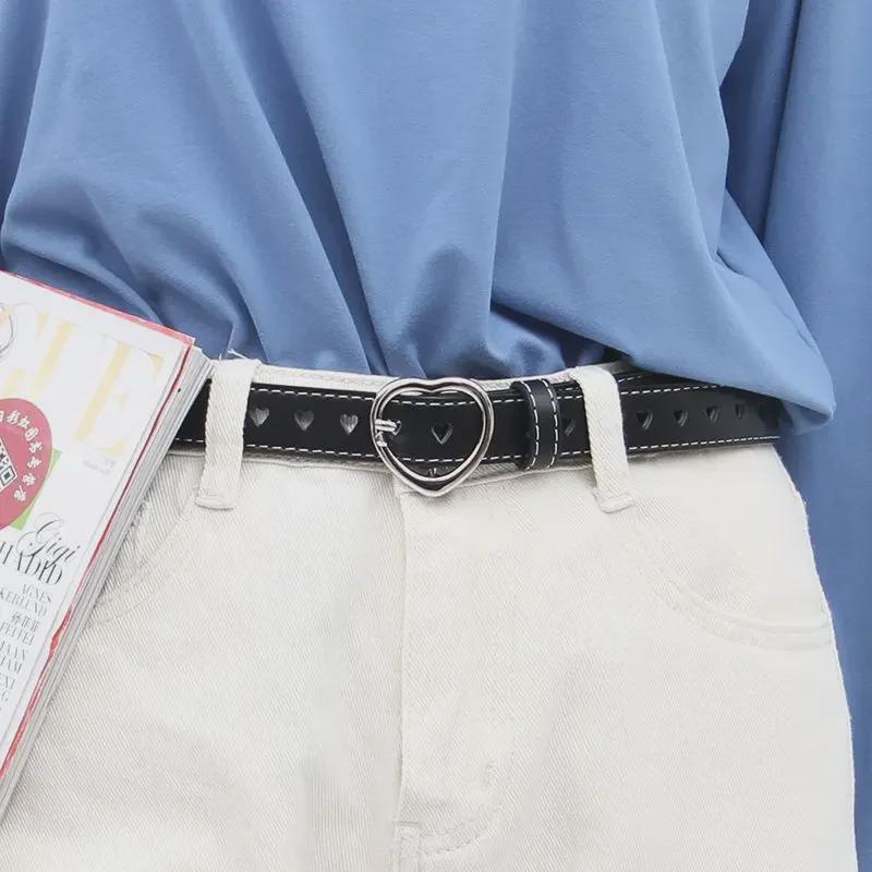 Unisex Square Buckle Belt - Wide, Chic, Versatile Black Fashion for Students
