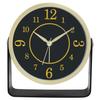 1 pc 4-inch European style light luxury metal alarm clock, 180 degree rotating table clock, vintage desktop ornament clock;