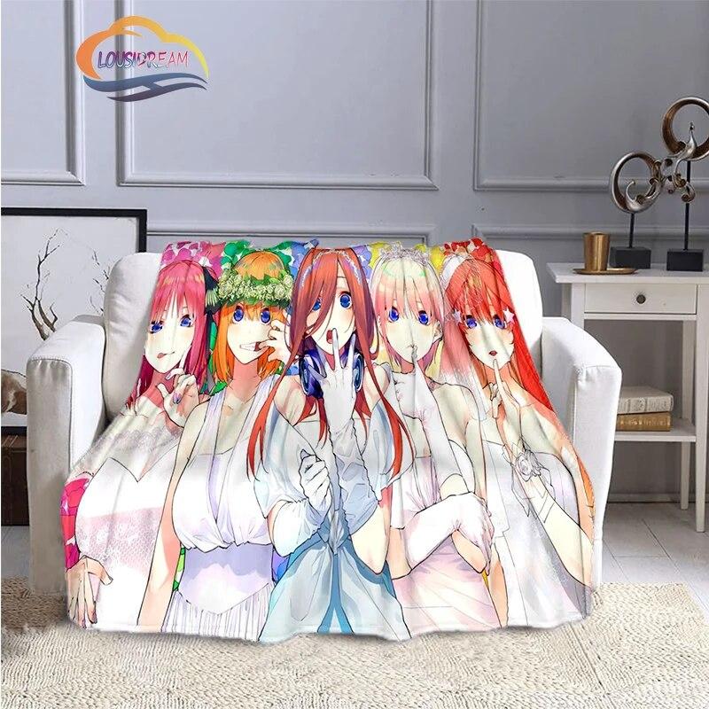 Comic The Quintessential Quintuplets Cashmere Blanket Sexy Anime Girl Flannel Blanke Portable Warm Camping  Soft skin