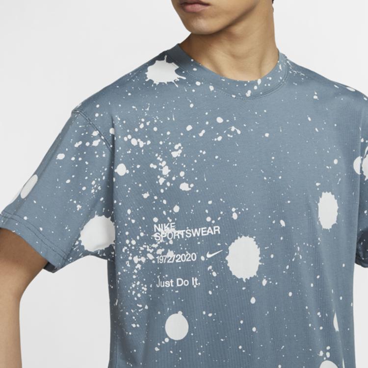 Nike Sportswear Splatter Ink Print T-Shirt Men Tops Ozone-Blue CW0381-031