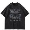 Streetwear Buchstaben Grafik Schwarzes T-Shirt Baumwolle Unisex Tops Tees Sommer Kurzarm T-Shirt(4)